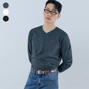 [게스][26SS] 유니 레귤러핏 브이넥 긴팔티셔츠 NQ1KE402  [정가 59,000원]