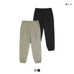 [NIX]유니) 나일론스판 3/4밴딩 카고 루즈테이퍼드 조거 (2COLOR) (FNRMCNZ751M)