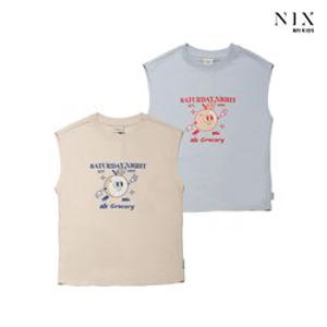 [NIXKIDS]유니) 20 S 싱글 - 오렌지 그래픽 민소매 TS (레귤러핏)(FKRMCTN781P)