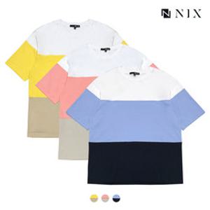 [NIX]유니) 냉감싱글 3단 블록 티셔츠(FNPMCTR751P)
