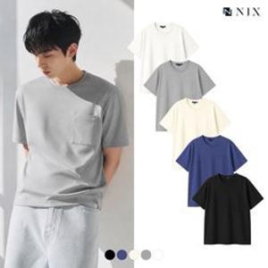 [NIX]유니)가슴 포켓 세미오버핏 티셔츠(FNQMCTR702P)