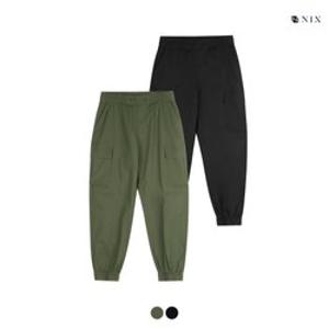 [NIX]유니) 저온스 코튼 풀밴딩 카고 루즈테이퍼드 조거 (2COLOR) (FNRMCNZ750M)