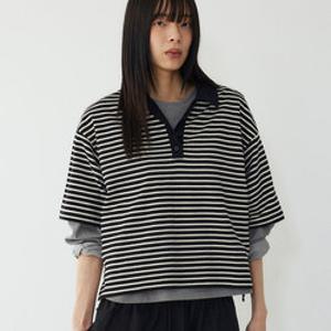 [백화점]톰보이  스트라이프 카라티셔츠 9176222999_BLACK
