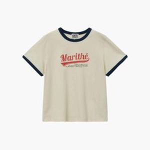 M 마리떼프랑소와반팔티 TQK MFG45UTS121IVR W VINTAGE BASEBALL RINGER TEE ivory