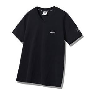 지프 V넥 남녀공용 반팔 티셔츠 JQ2TSU401BK