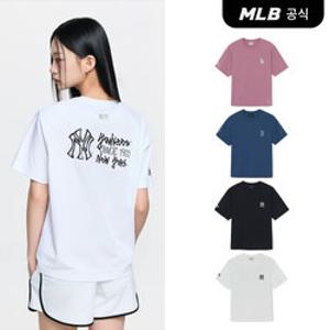 [TWS PICK][MLB공식] 26SS 공용 베이직 등판 스트릿 로고 오버핏 반팔 티셔츠 (4 COLOR