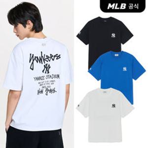 [MLB공식] 26SS 공용 베이직 스트릿 등판레터 오버핏 반팔 티셔츠 (3 COLOR) 3ATSB1063