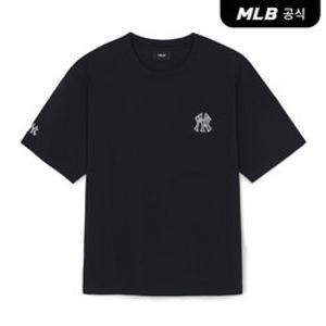 [MLB공식] 26SS 공용 베이직 등판 스트릿 로고 오버핏 반팔 티셔츠 NY (Black) 3ATSB0863-50BKS