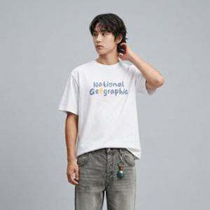 내셔널지오그래픽 N262UTS902 소로나 쿨 하트로고 세미오버핏 반팔 티셔츠 WHITE