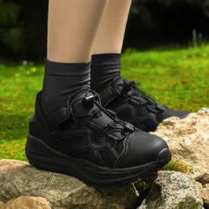 르까프 에어런(굽높이3cm) 메쉬 샌들 오픈힐 블랙 LE6S008BLK