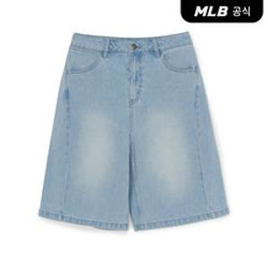 [MLB공식] 26SS 여성 베이직 스몰로고 6부 커브드 데님 반바지 NY (L.Blue) 3FDPB4163-50BLL