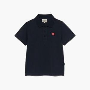 M 마리떼프랑소와반팔티 TQK MFG45UTS106NVY W HEART WAPPEN COLLAR PK TEE navy