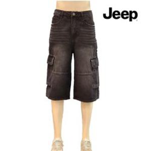 [백화점]지프 Jeep [남녀공용] R2851 카고 버뮤다 블랙 데님팬츠