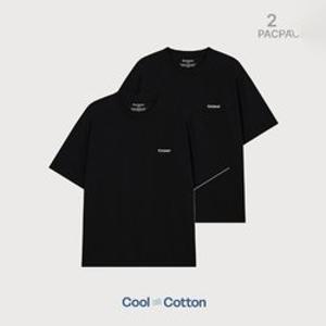 커버낫반팔티 JQS CO2602STE1-BB 쿨 코튼 2-PACK 티셔츠 뉴블랙