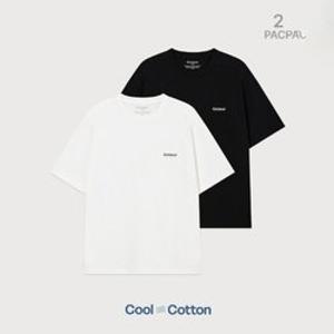 커버낫반팔티 JQS CO2602STE1-BK 쿨 코튼 2-PACK 티셔츠 블랙