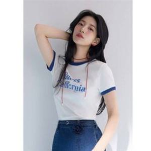 게스 진 남여공용 마린 그래픽 링거 반팔티셔츠 MQ2K7436_WHT 495116