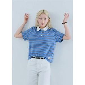 게스 MQ2K7470 남녀공용 스트라이프 반팔 카라티 493359