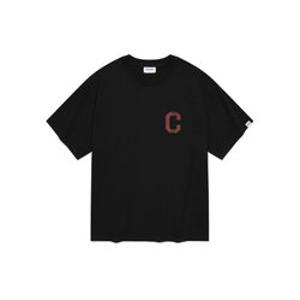 M 커버낫반팔티 CQK CO2402ST56-BK C 로고 렌티큘러 티셔츠 블랙