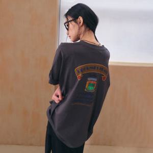 [제너럴아이디어] UNISEX 아스파라거스 그래픽 반팔 티셔츠 [CHARCOAL] / GF2UTS016-WOMAN