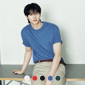 [지오다노/본사] 026520  변우석 코튼 크루넥 반팔티(헤비웨이트)_SLD