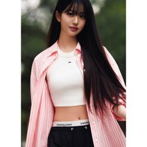 [백화점][타미진스] 여성 에센셜 립 탱크 탑 T32G1TTO07TWT1YBL