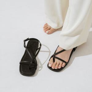 [SOVO] 리온 쪼리 스트랩 플랫샌들 1cm