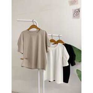 얀티즈 핀턱 퍼프 소매 반팔 티셔츠(3color)
