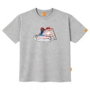엘라모 스팽글운동화 반팔티셔츠 남녀공용 빅사이즈 S~4XL