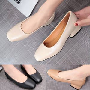 사각코 펌프스 힐 통굽 로우힐 여성구두 3.5cm P5262