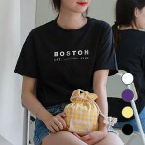 [험블스튜디오] 보스턴 남녀공용 레터링티 라운드넥 반팔티