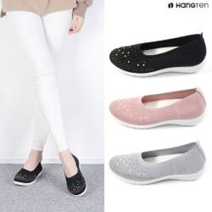 무료배송 행텐 HT-323 여성 비즈 큐빅 슬립온 플랫슈즈