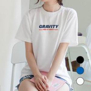 [험블스튜디오] 그레비티 레터링 오버핏티 남녀공용반팔티
