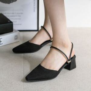 [분홍코끼리](쫀득몰드창) 메모리 니트 슬링백 블로퍼(5cm)