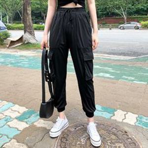 [니까]남녀공용 에어쿨 스판 카고 조거 팬츠 밴딩 바지