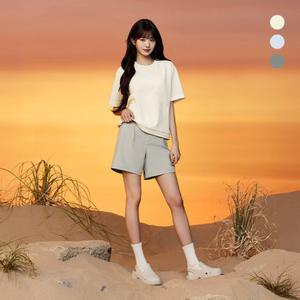 [아이더](장원영착용) 여성 에어리 시어서커 반팔 라운드 티셔츠_DWM24262
