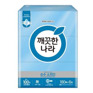 오피스넥스 깨끗한나라 순수소프티 미용티슈(180매x6개입)