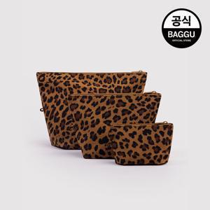 BAGGU 바쿠 고 파우치 셋 레오파드