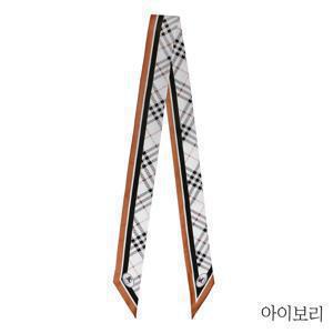 {버버리} 스키니 체크 실크 스카프