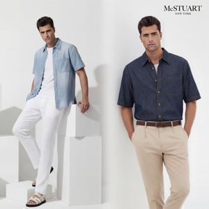 [McSTUART] 맥스튜어트 데님 반팔 셔츠2종(남)