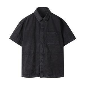 [커스텀멜로우] 블랙 데님 하프 셔츠 CWSAM25307BKX CWSAM25307BK