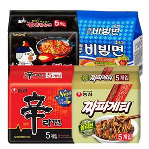 봉지라면 혼합 20봉(신라면5봉+짜파게티5봉+팔도비빔면5봉+불닭볶음면5봉)_