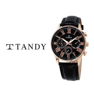 TANDY 탠디 클래식 남성용 멀티펑션 가죽시계 1712 로즈블랙
