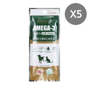 강아지 오메가3 영양 간식 32g 5P 소프트츄 스틱