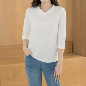 [디얼마미][디얼마미] 틴즈 브이 7부 티 /마담 미시 중년 여성 빅사이즈 40대 50대