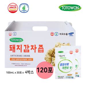 강원식품 돼지감자즙 4박스 (120포)