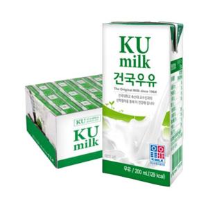 건국 멸균우유 200ml 24팩 (1박스)