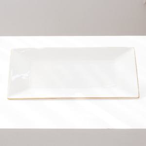 본차이나 블랑골드 직사각접시 1p (생선접시) 골드라인 전자레인지 가능