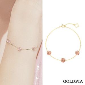 [골드피아] 14K 샌디볼 팔찌