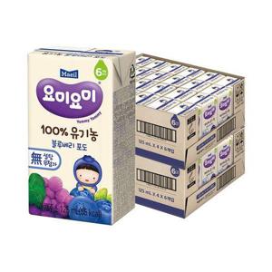[요미요미]매일  유기농주스 블루베리포도 125ml 48팩