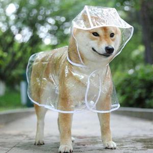 강아지 멍멍이 우비 애견우의 반려동물 레인코트 투명 (WFIUKFO)